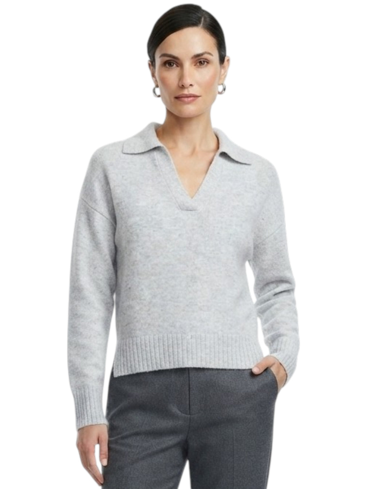 Image for Women's Textured Sweaters,Light Grey