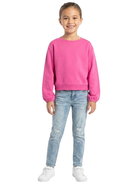 Image for Kids Girl's Plain Solid Sweaters,Hot Pink