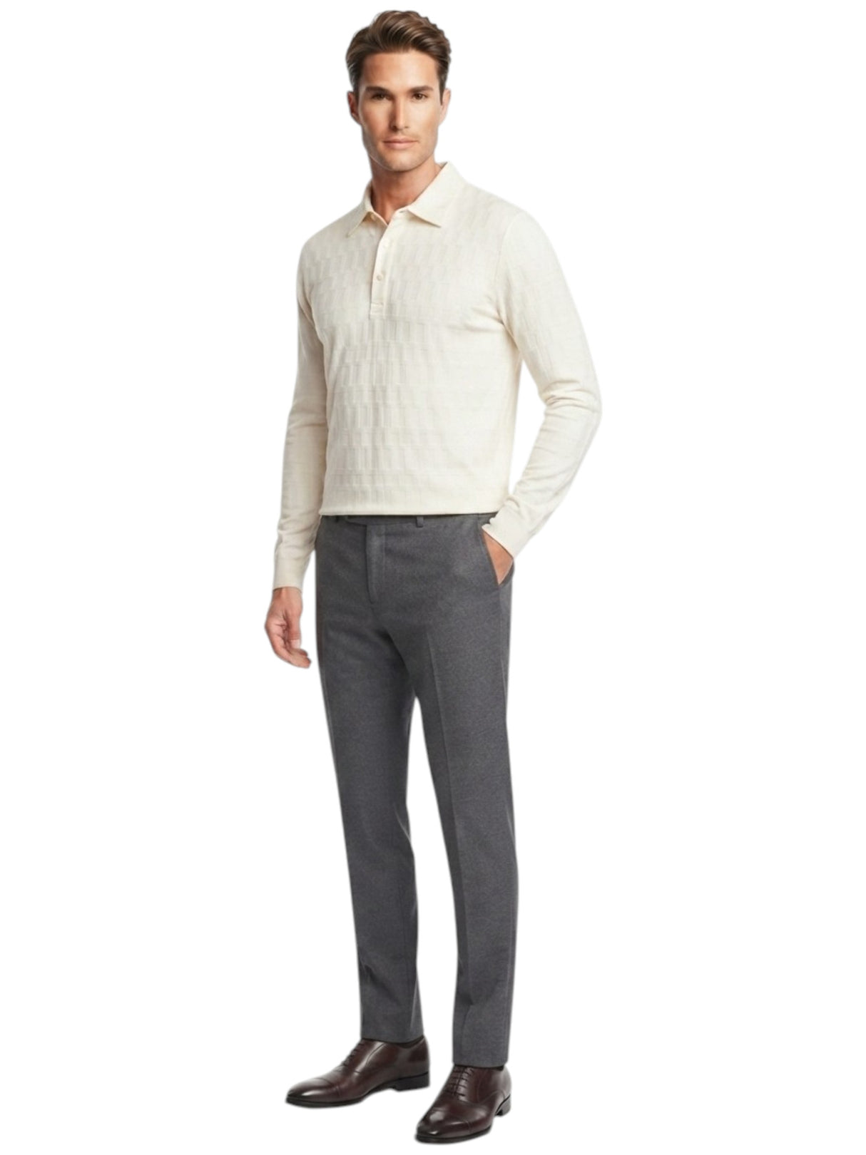 Image for Men's Textured Top,Off White