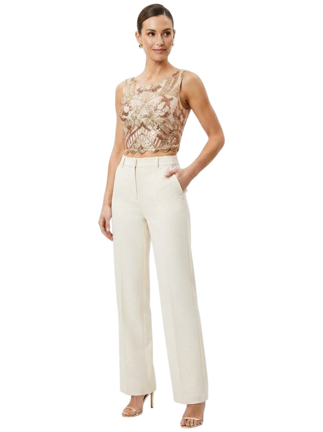 Image for Women's Embellished Sequin Top,Gold