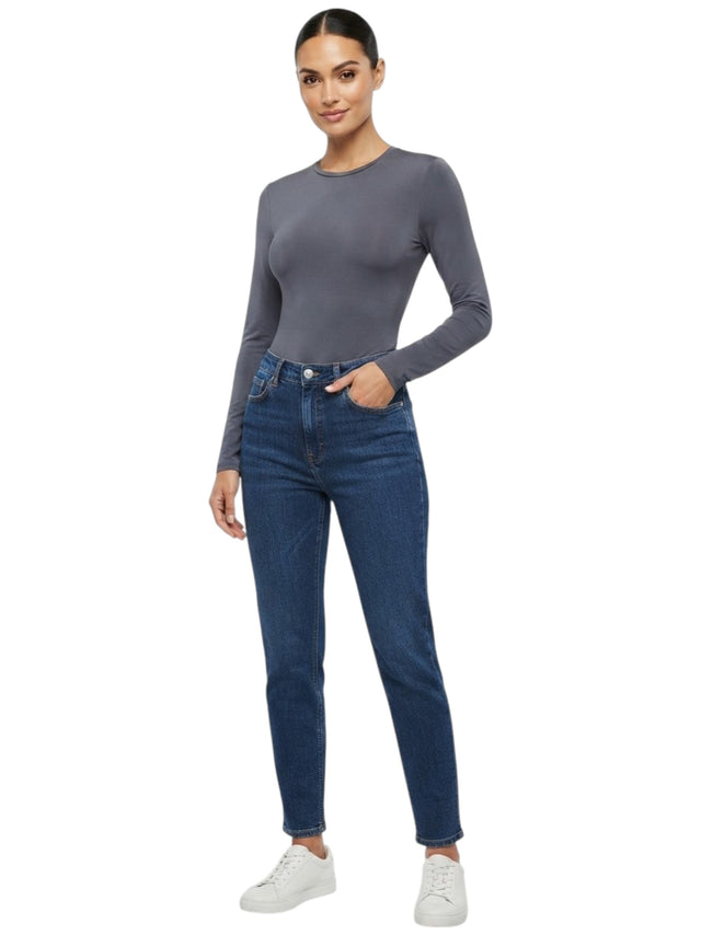 Image for Women's Plain Solid Bodysuit,Dark Grey