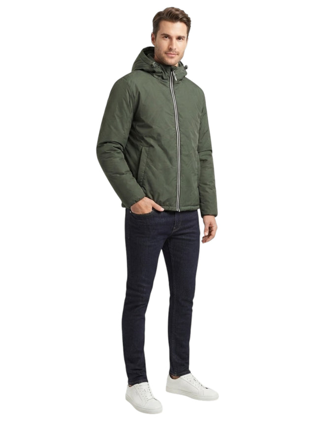 Image for Men's Plain Puffer Jacket,Olive