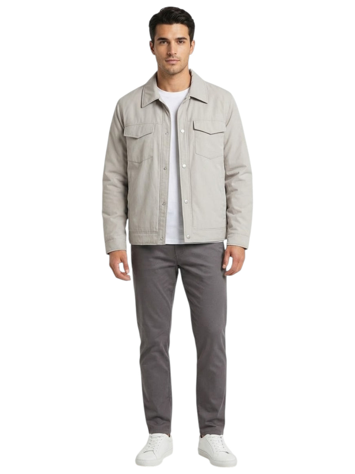 Image for Men's faux suede jacket,Light Beige