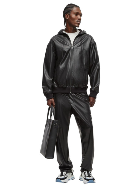 Image for Men's Leather Jacket Simple,Black