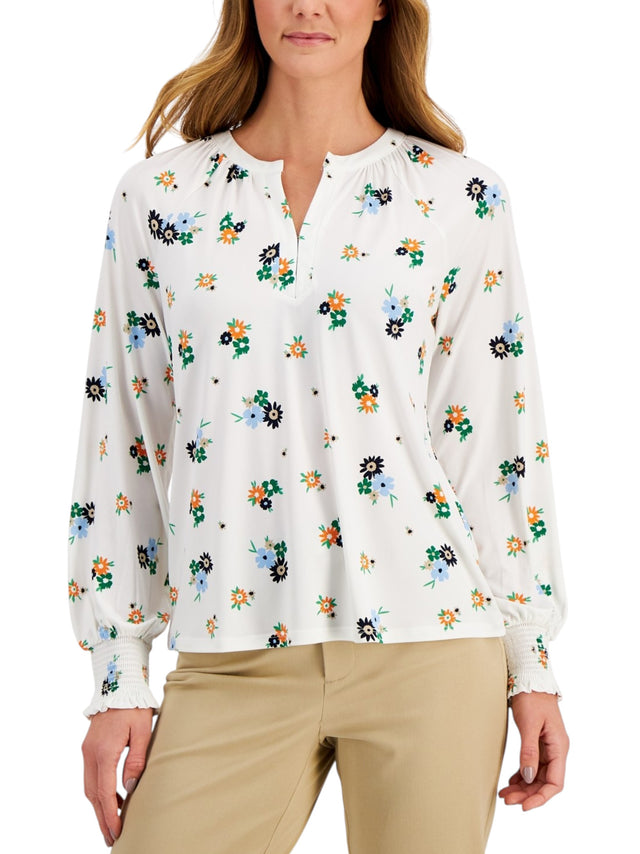 Image for Women's Floral Printed Top,White