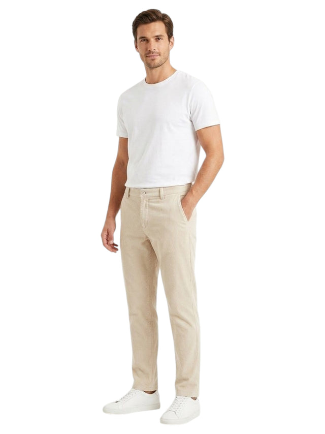 Image for Men's Ribbed Casual Pants,Beige