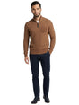 Image for Men's Textured Polo Sweater,Brown