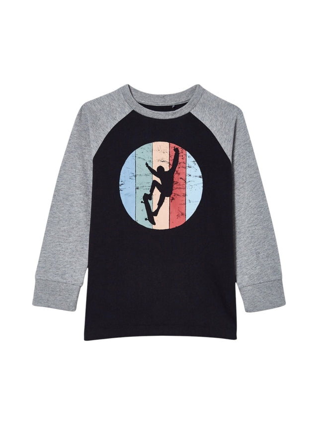 Image for Kids Boy's Printed Top,Grey/Navy