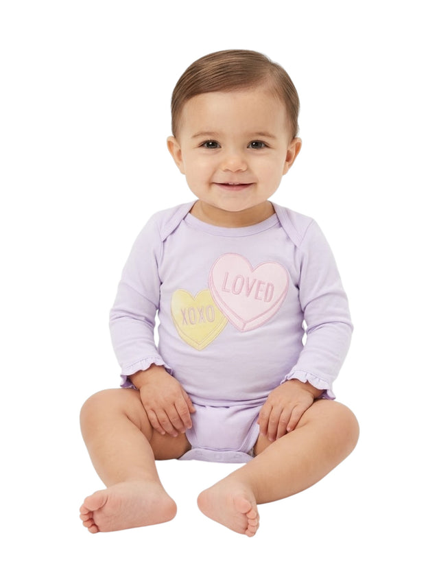 Image for Kids Girl's Printed Body Suit,Light Mauve