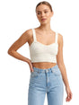Image for Women's Textured Crop Top,White