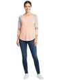 Image for Women's Colorblocked Top,Pink/Grey