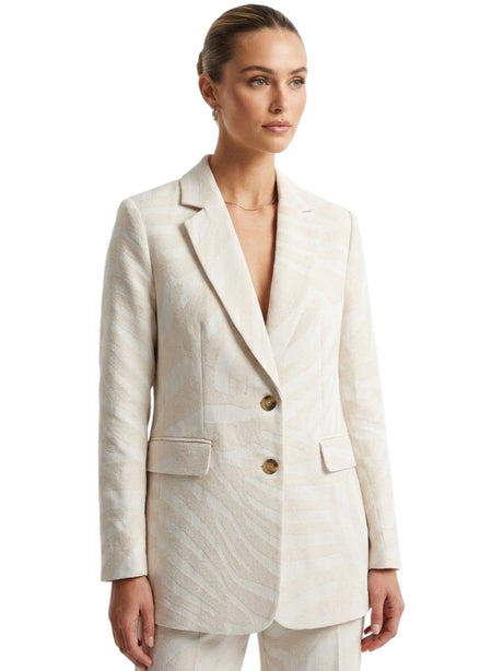 Image for Women's Printed Blazer,Beige