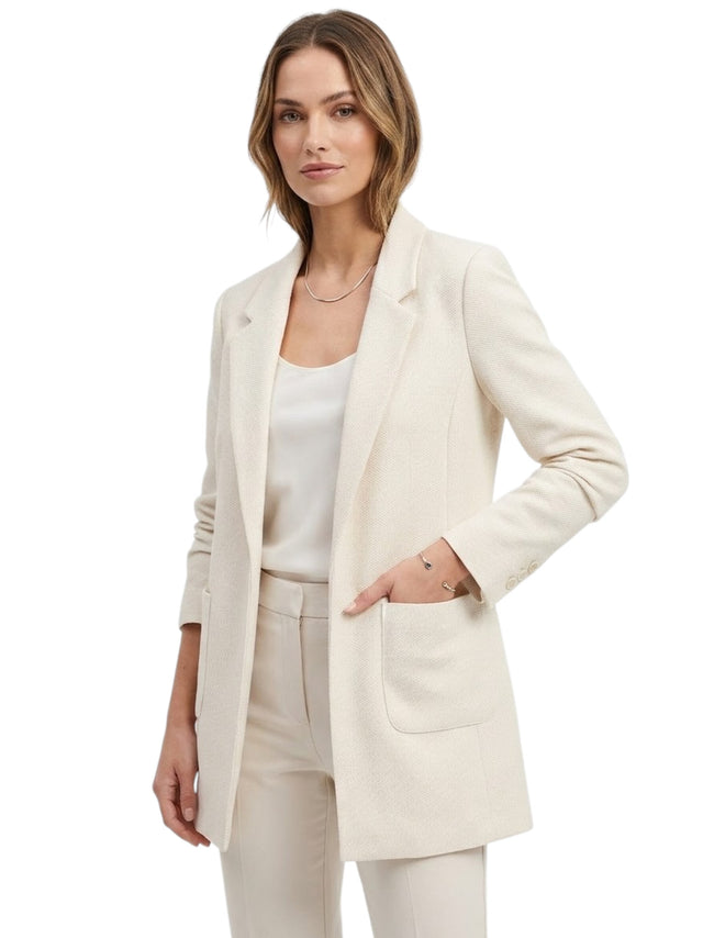 Image for Women's Textured Blazer,Light Beige