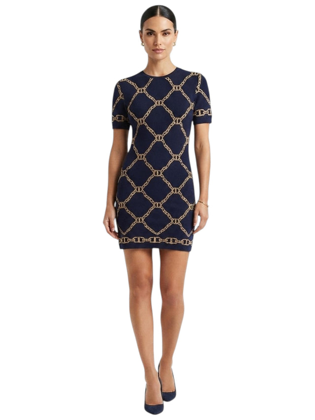 Image for Women's Printed Dress,Navy