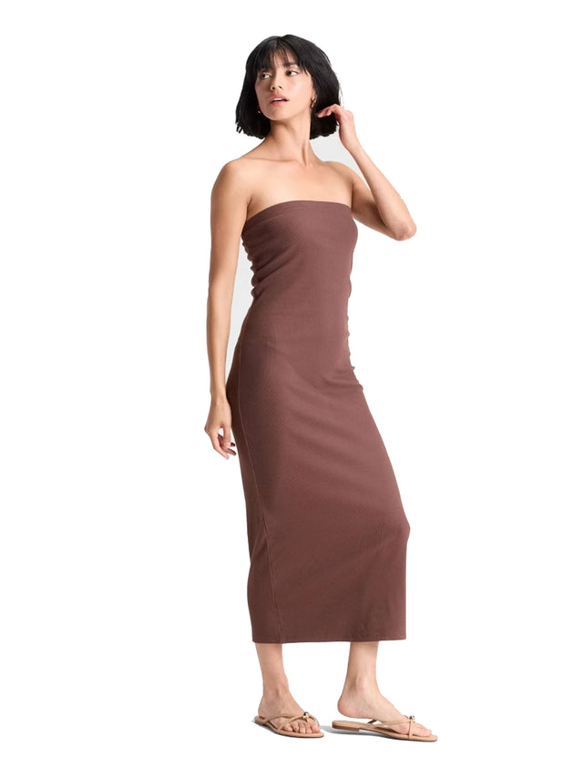 Image for Women's Ribbed Dress,Brown