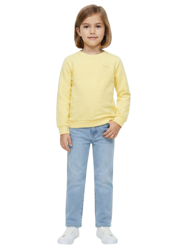 Image for Kids Girl's Plain Solid Sweaters,Yellow