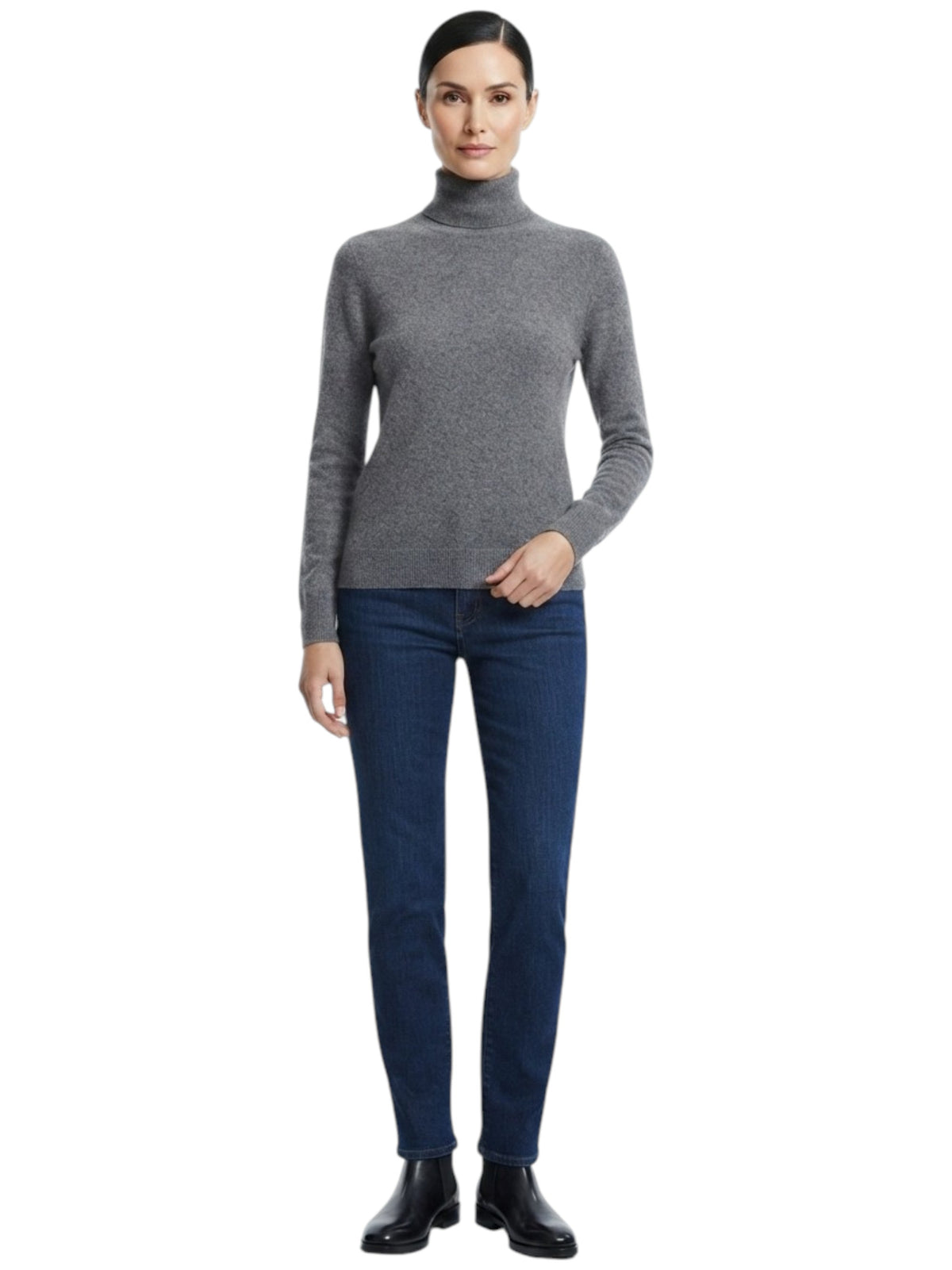 Image for Women's Plain Solid Sweaters,Dark Grey