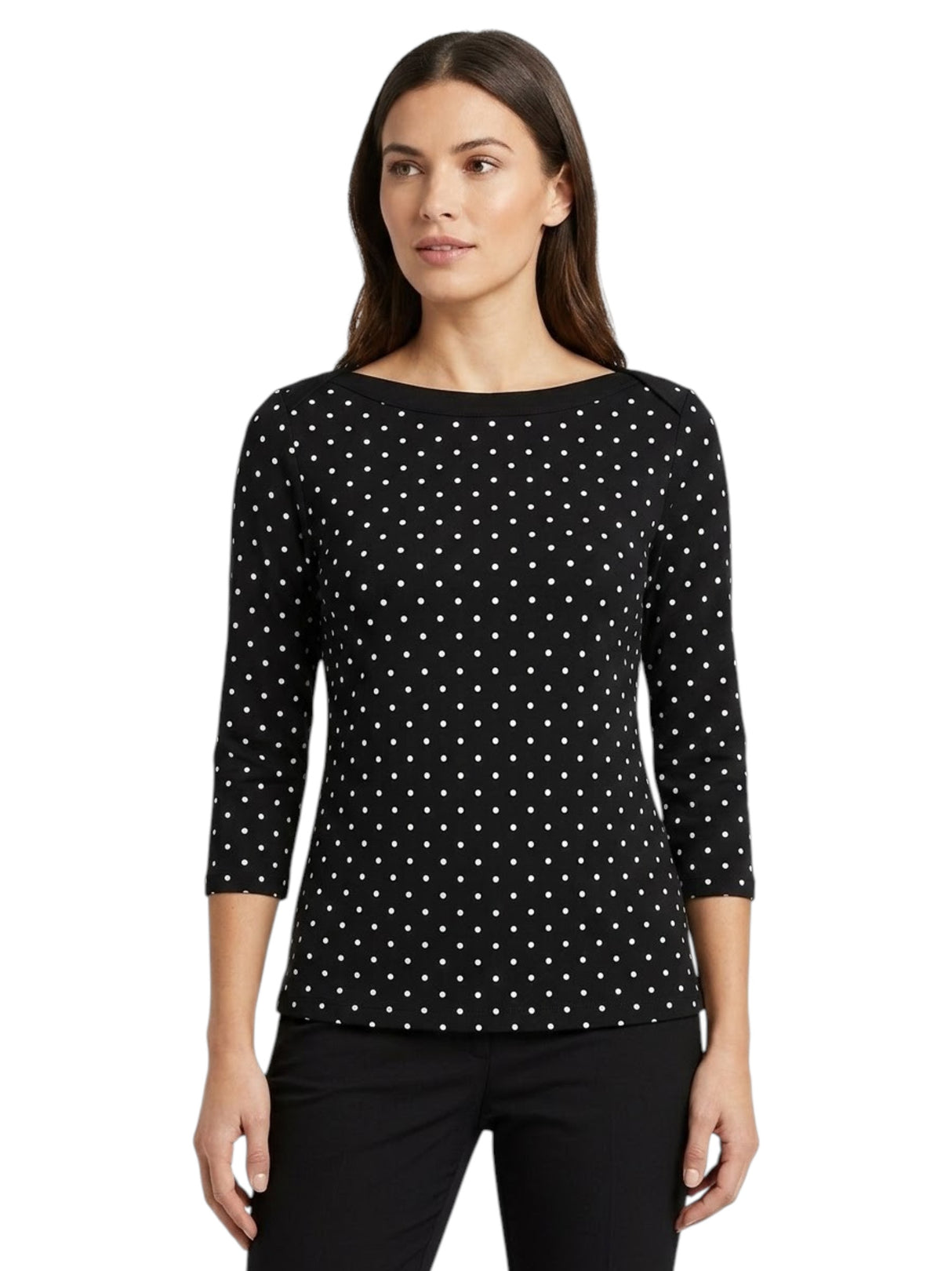 Image for Women's Polka Dot Printed Top,Black
