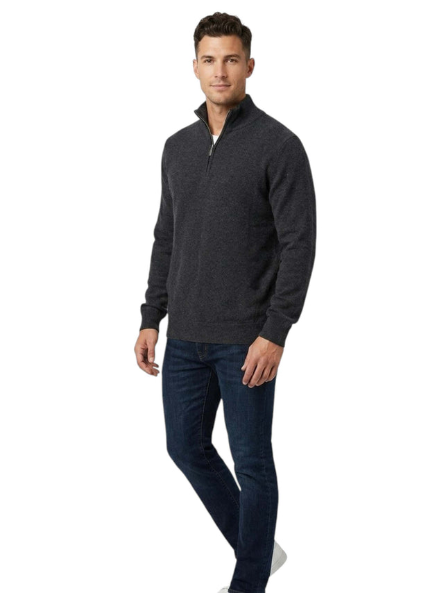 Image for Men's Plain Textured Sweater,Grey