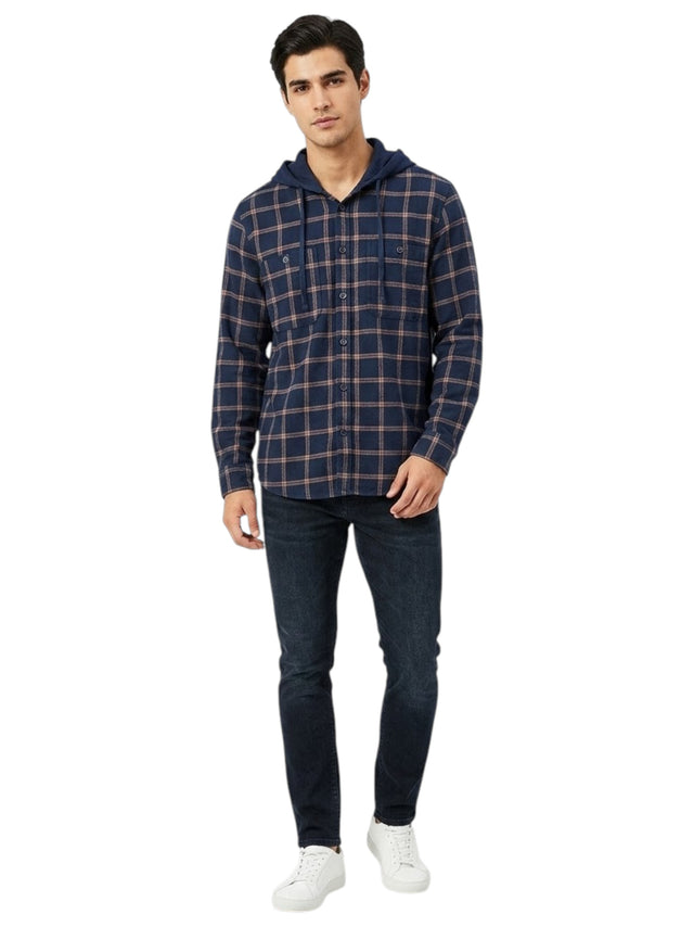 Image for Men's Printed Dress Shirt,Navy