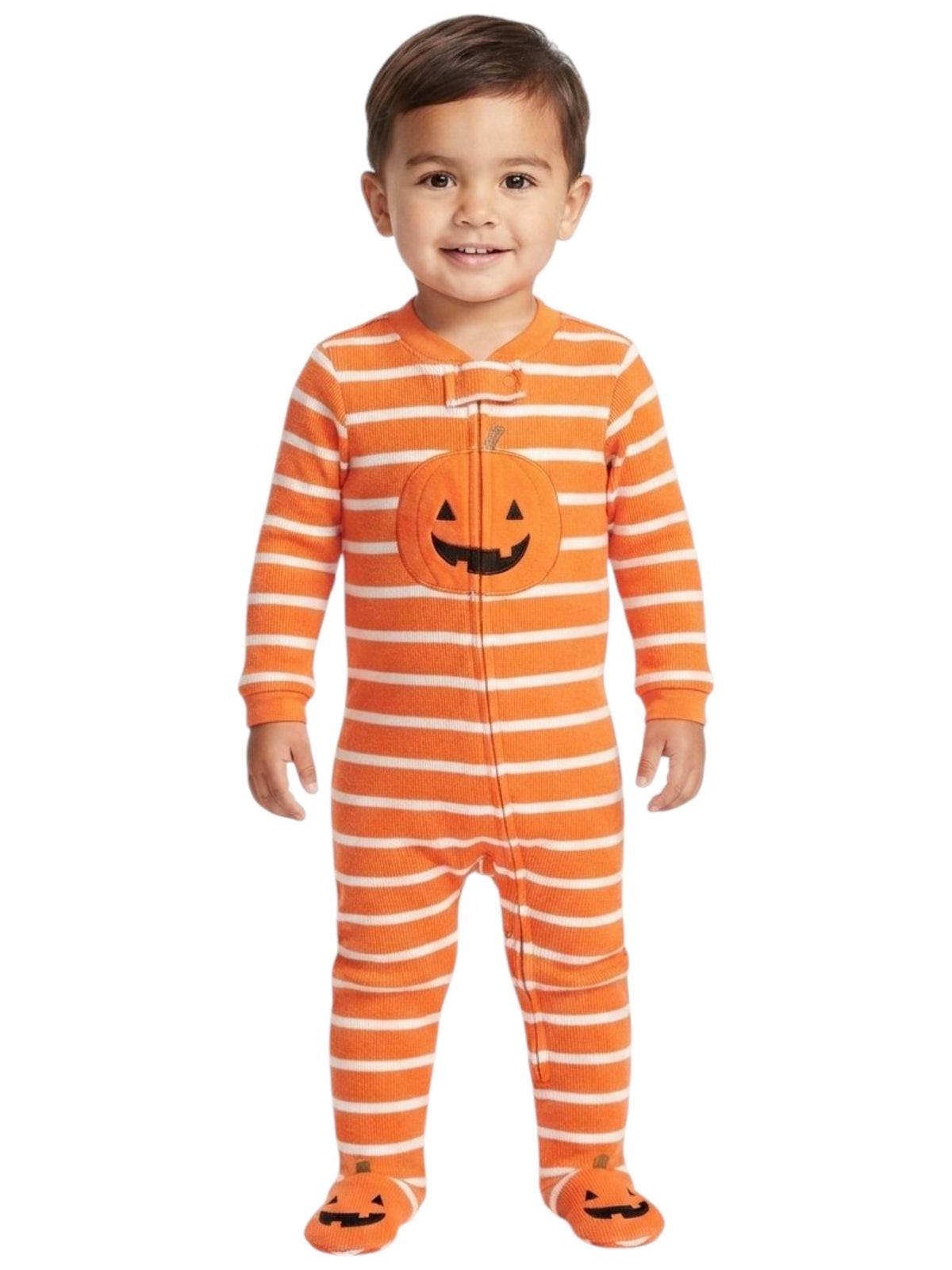Image for Kids Boy's Striped Jumpsuit,Orange
