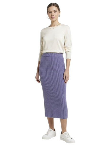 Image for Women's Ribbed Knit Skirt,Mauve