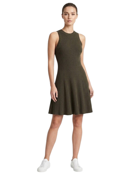 Image for Women's Textured Knitted Dress,Olive
