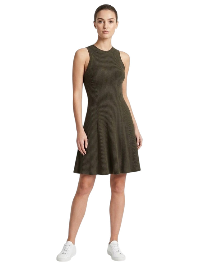 Image for Women's Textured Knitted Dress,Olive