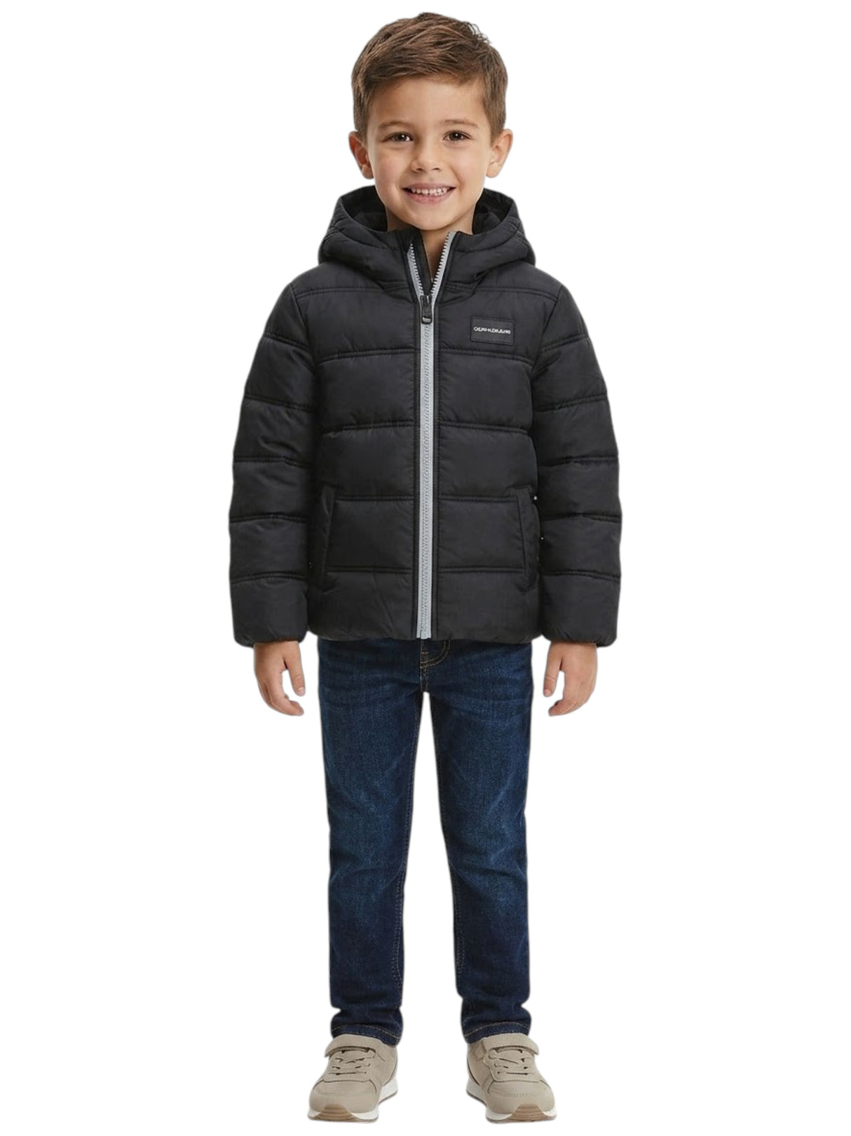 Image for Kids Boy's Plain Bubble Jacket,Black