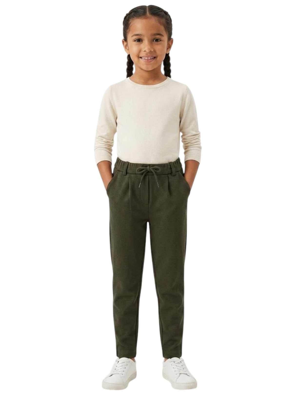 Image for Kids Girl's Plain Pants,Olive
