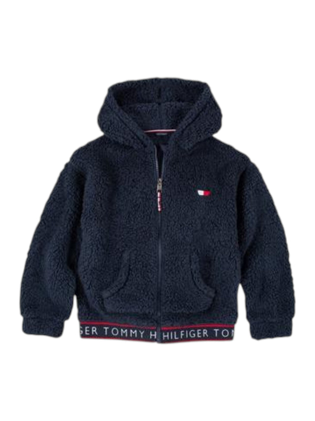 Image for Kids Girl's Plain Faux Fur Hoodies,Navy