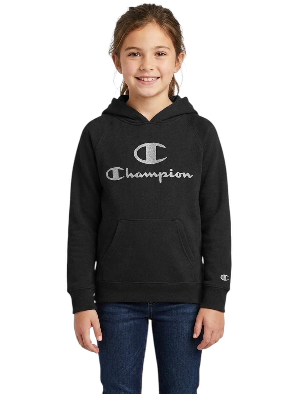 Image for Kids Girl's Brand Logo Printed Hoodies,Black