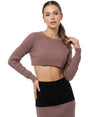 Image for Women's Ribbed Crop Top,Mauve