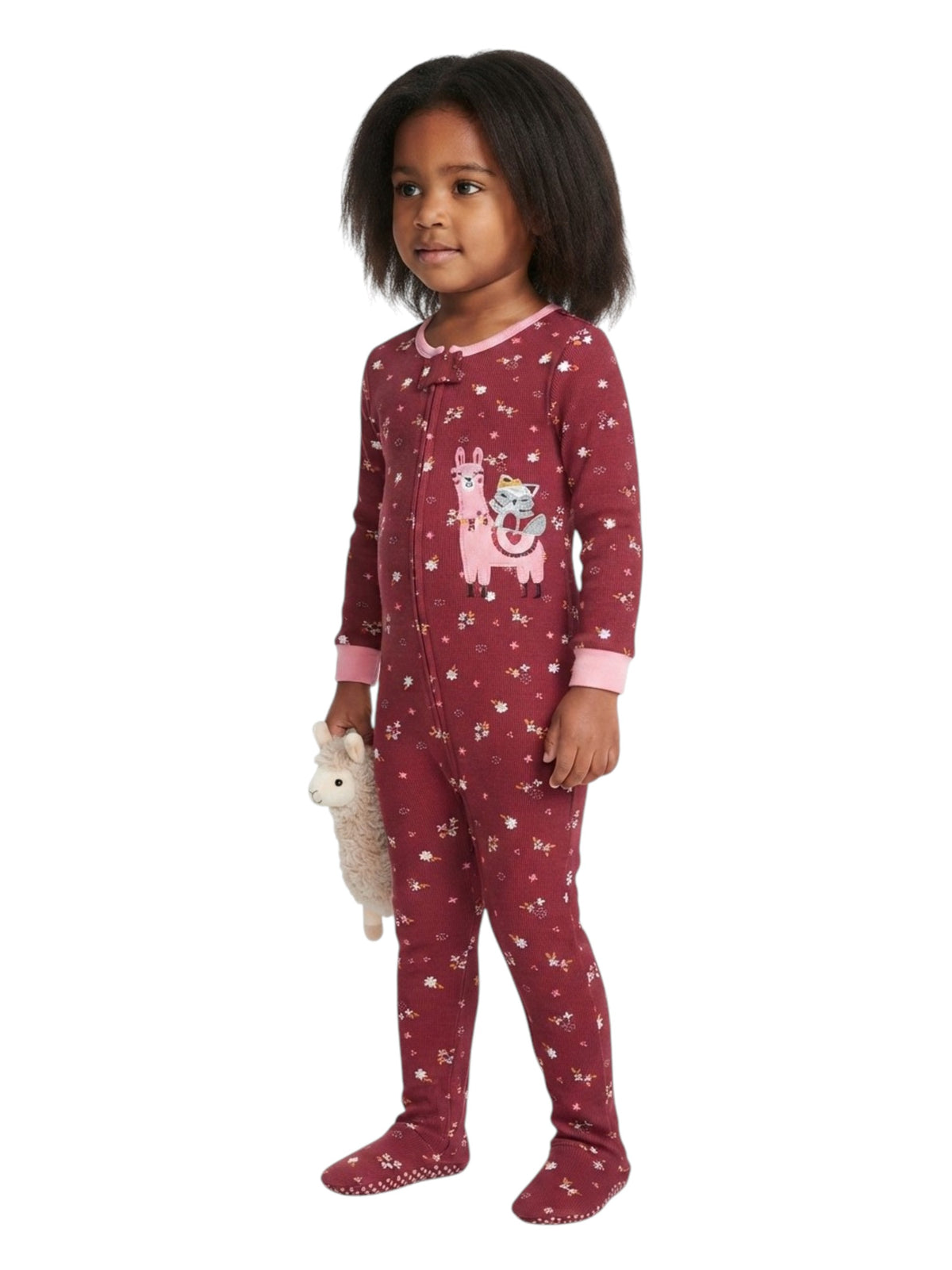 Image for Kids Girl's Printed Jumpsuit,Burgundy