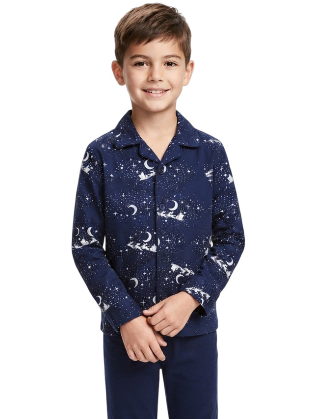 Image for Kids Boy's Printed Sleepwear Top,Navy