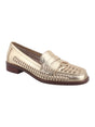 Image for Women's Plain  Brynnlee Woven Loafers Shoes,Gold