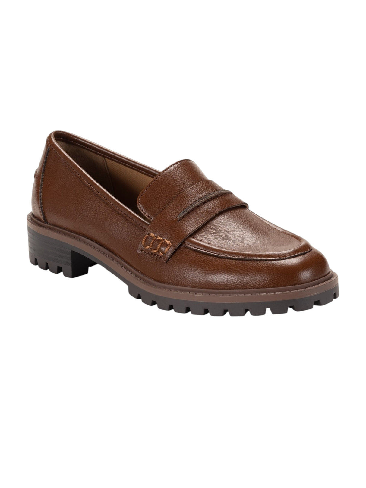 Image for Women's Plain Loafer Flats Shoes,Brown