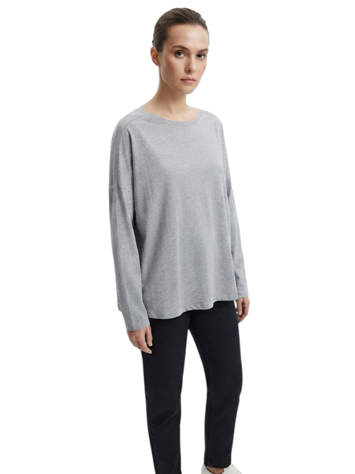 Image for Women's Plain Solid Top,Grey