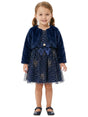 Image for Kids Girl's Printed Dress With Jacket &Thongs,Navy