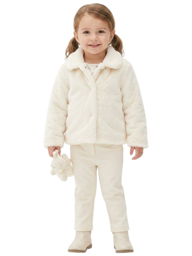 Image for Kids Girl's Plain Solid Faux Fur,Off White