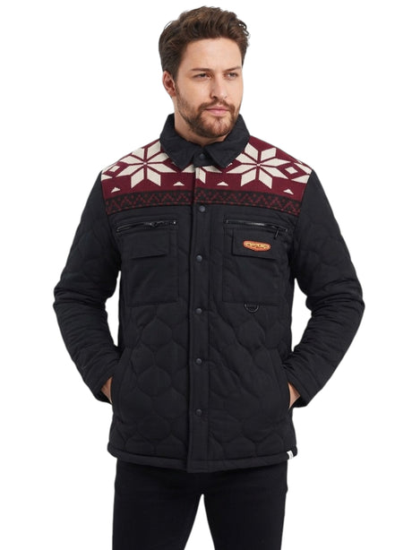 Image for Men's Printed Jacket,Black