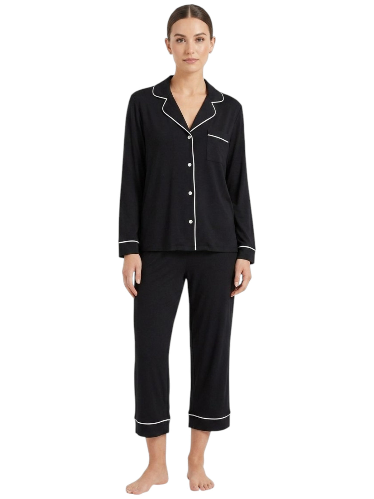 Image for Women's Plain Sleepwear Set 2 Pieces,Black