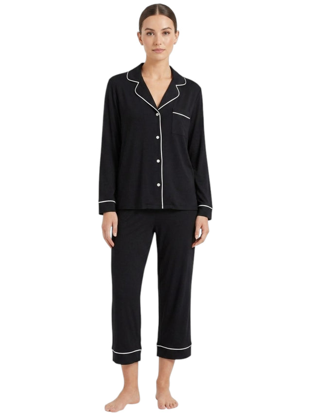 Image for Women's Plain Sleepwear Set 2 Pieces,Black