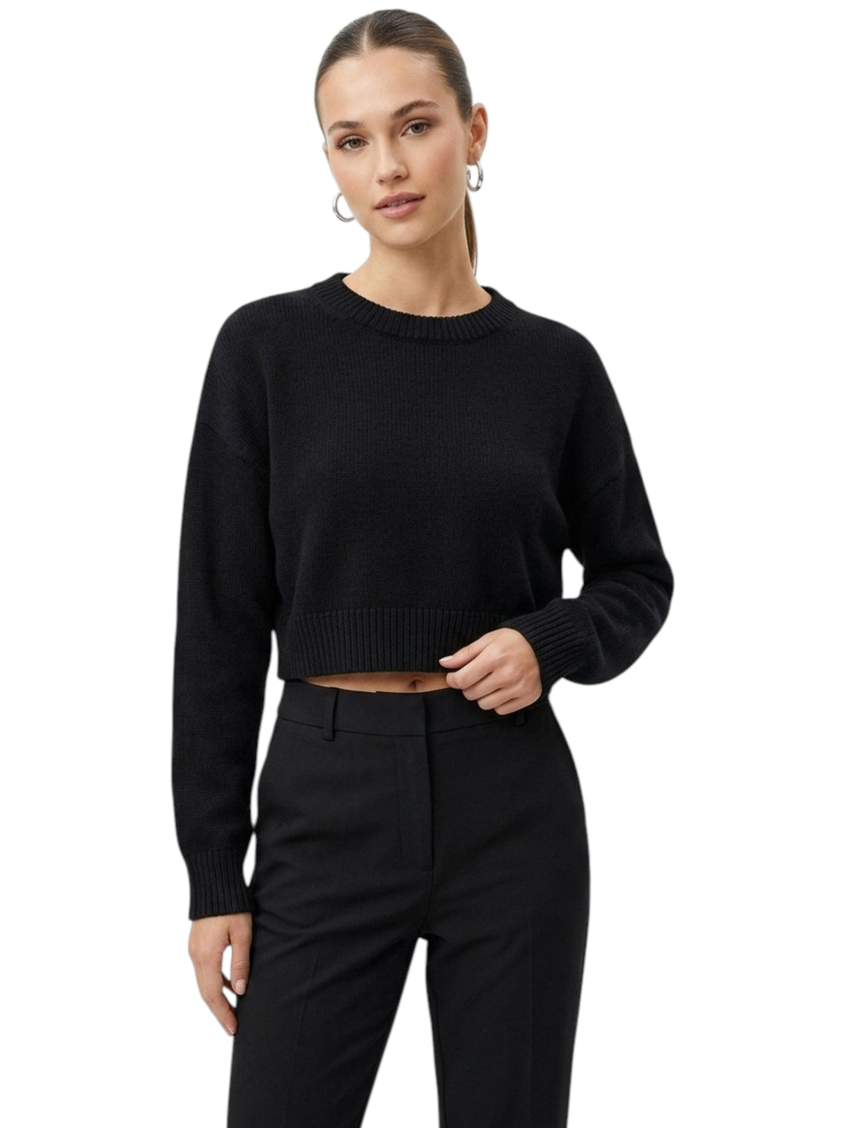 Image for Women's Plain Sweater,Black