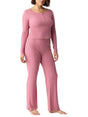 Image for Women's Plain Ribbed Pants,Pink