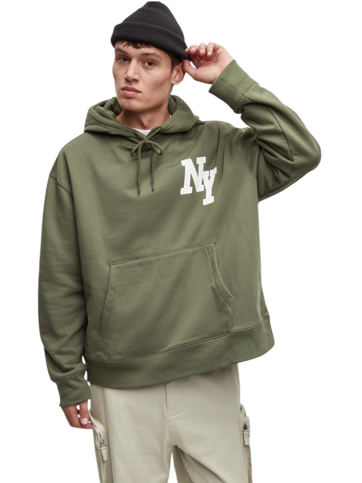 Image for Men's Printed Hoodies,Olive