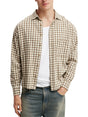 Image for Men's Plaid Dress Shirt,Beige