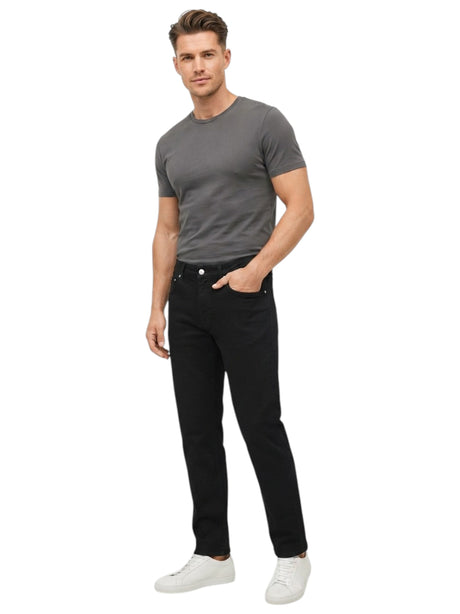 Image for Men's Plain Solid Jeans,Black