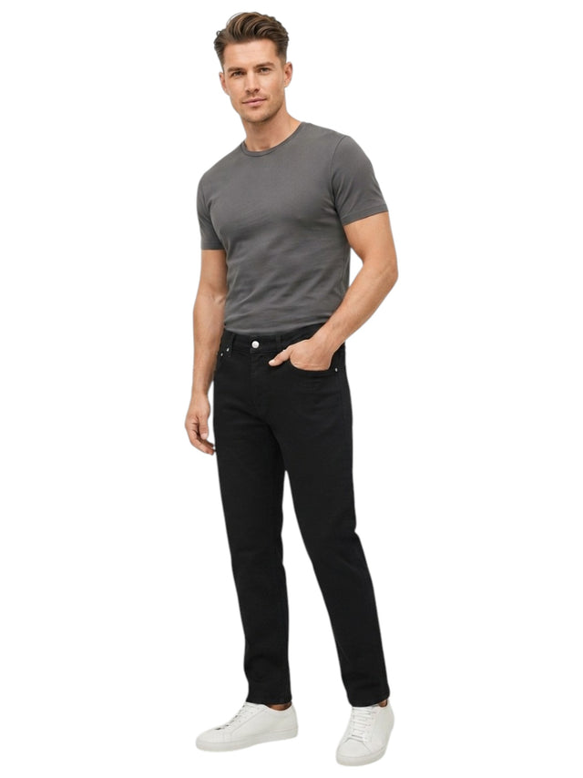 Image for Men's Plain Solid Jeans,Black