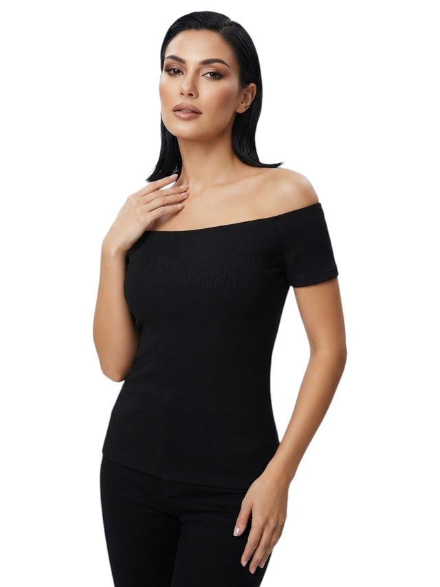 Image for Women's Ribbed Top,Black